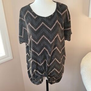 Mercer & Madison L Beaded Short Sleeve Top